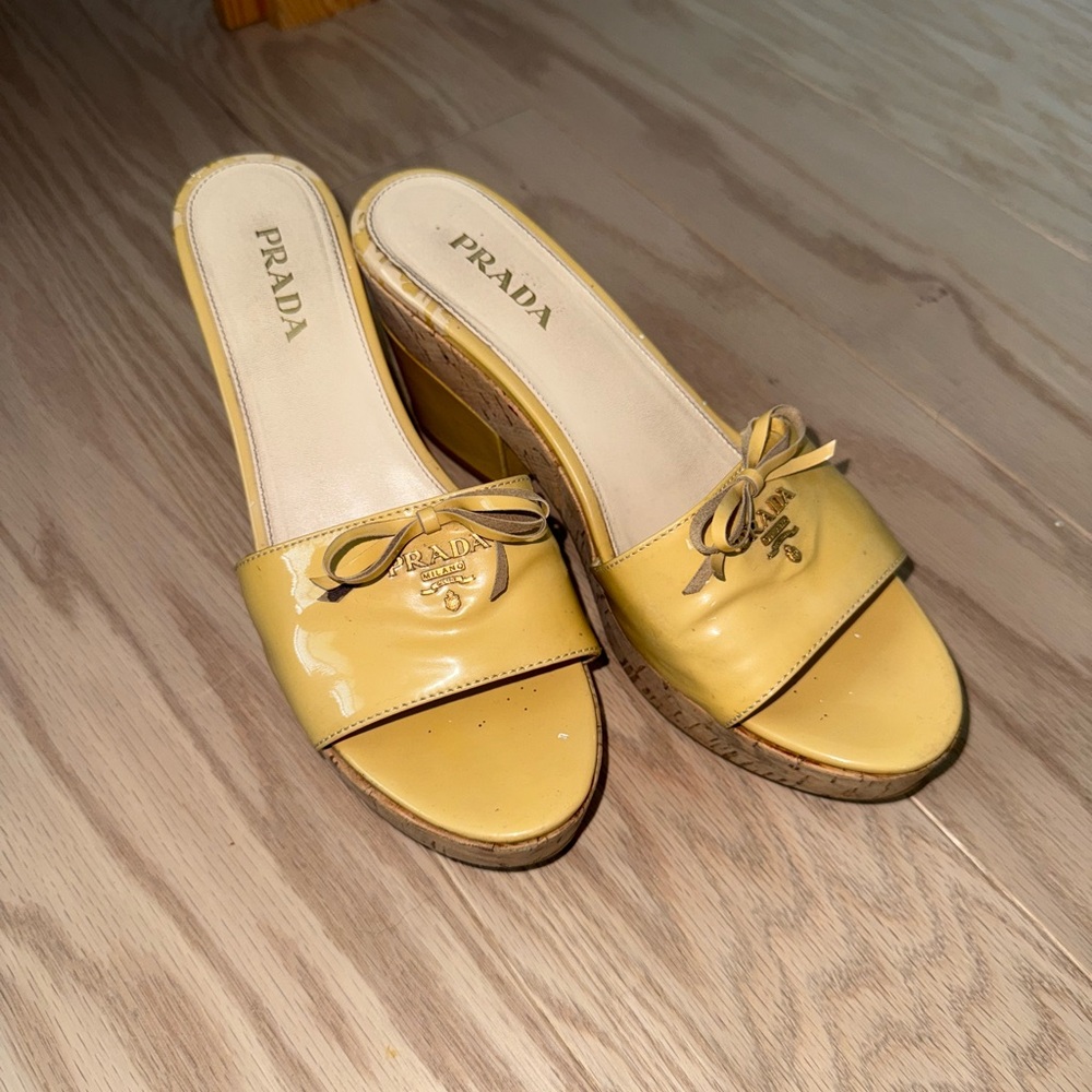 Prada Tan Women's Platform Sandals